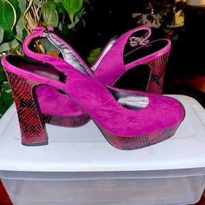 5in velvet snake print high heel